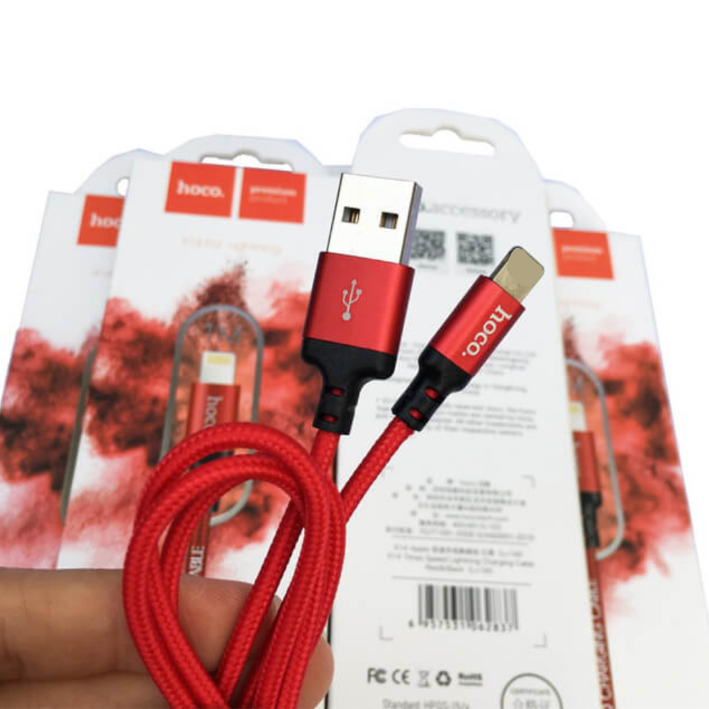 Dây sạc nhanh Hoco X14 dây dù siêu bền cho IP/tablet, dài 1M,2M