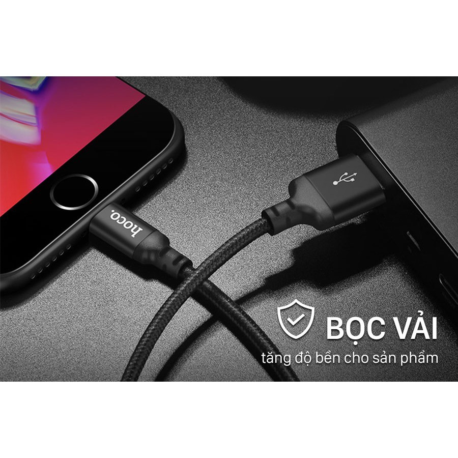 Dây sạc nhanh Hoco X14 dây dù siêu bền cho IP/tablet, dài 1M,2M