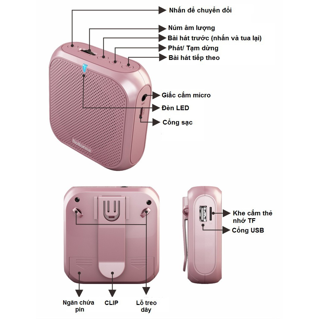 Máy Trợ Giảng Mini 4 trong 1 Rolton K400
