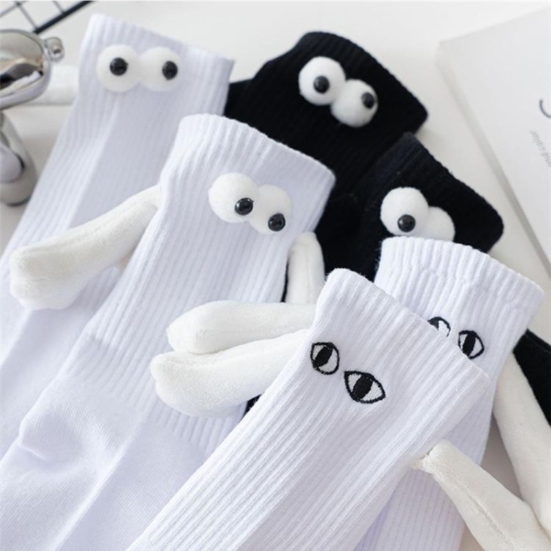Vớ cotton Dài harajuku Hút Nam Châm Hình Bàn Tay