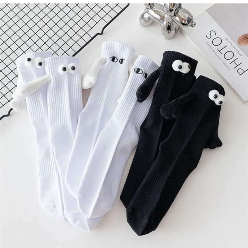 Vớ cotton Dài harajuku Hút Nam Châm Hình Bàn Tay