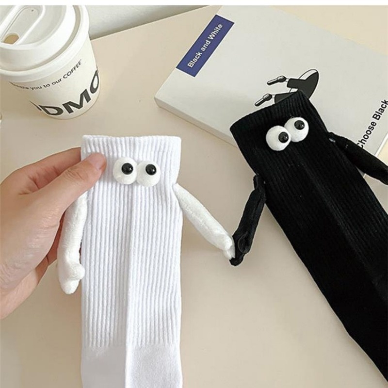 Vớ cotton Dài harajuku Hút Nam Châm Hình Bàn Tay