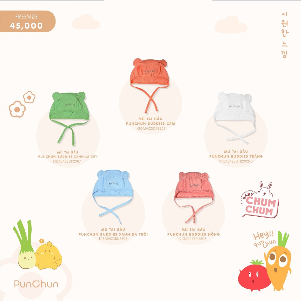 Mũ Tai Gấu PUNCHUN Buddies AW23D7