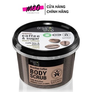 Tẩy Da Chết Toàn Thân Cafe Organic Coffee & Sugar Body Scrub 250ml
