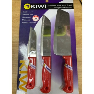 Bộ 3 dao cán nhựa đỏ kiwi số 1 thái lan 051286