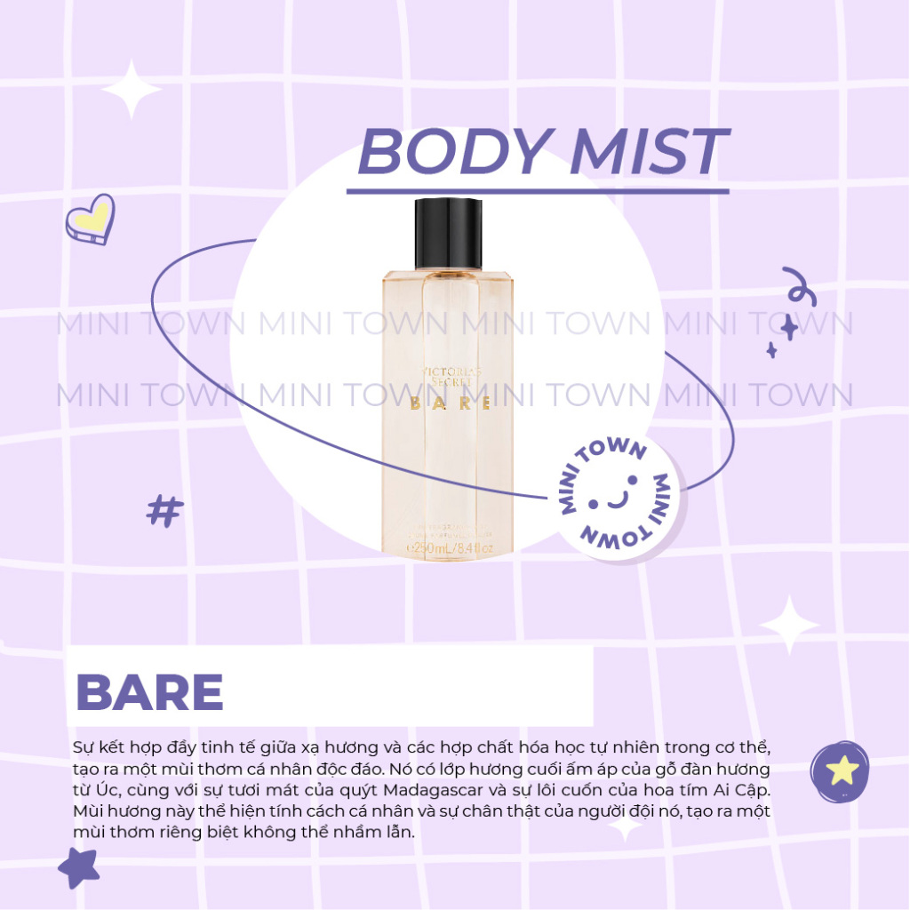 BARE - Xịt Thơm Lưu Hương Toàn Thân Victoria's Secret FIne Fragrance Mist
