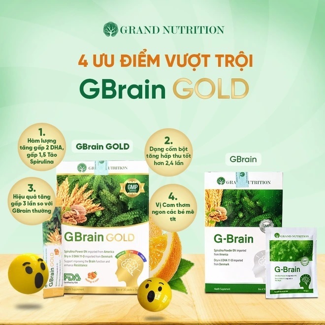 Cốm trí não gbrain gold hộp 30gói
