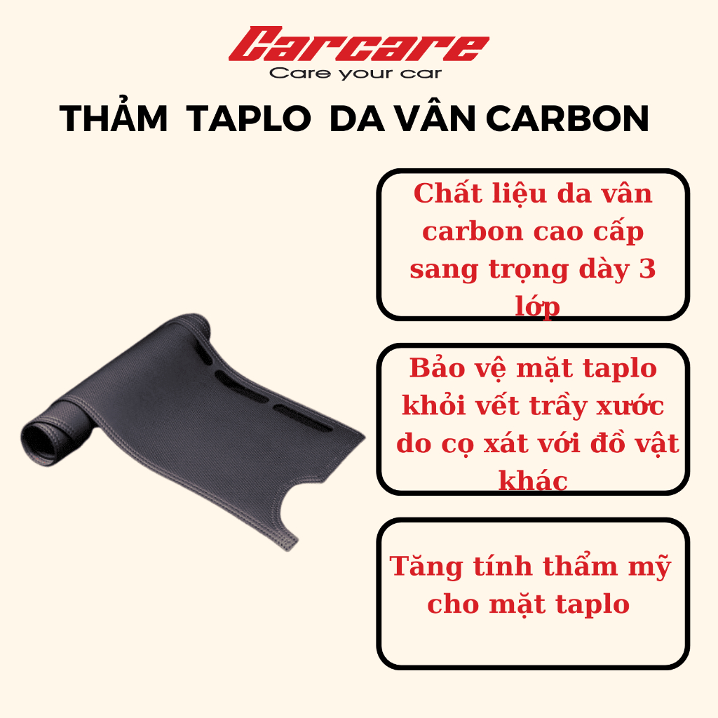 Thảm Taplo Da Vân Carbon Hoặc Nhung Lông Cừu Cao Cấp 3 Lớp Chống Trượt chuẩn form xe | BigBuy360 - bigbuy360.vn