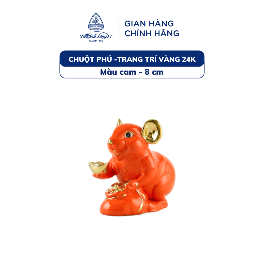 Tượng Linh Vật Sứ Cao Cấp Minh Long - Chuột Phú - 8 cm