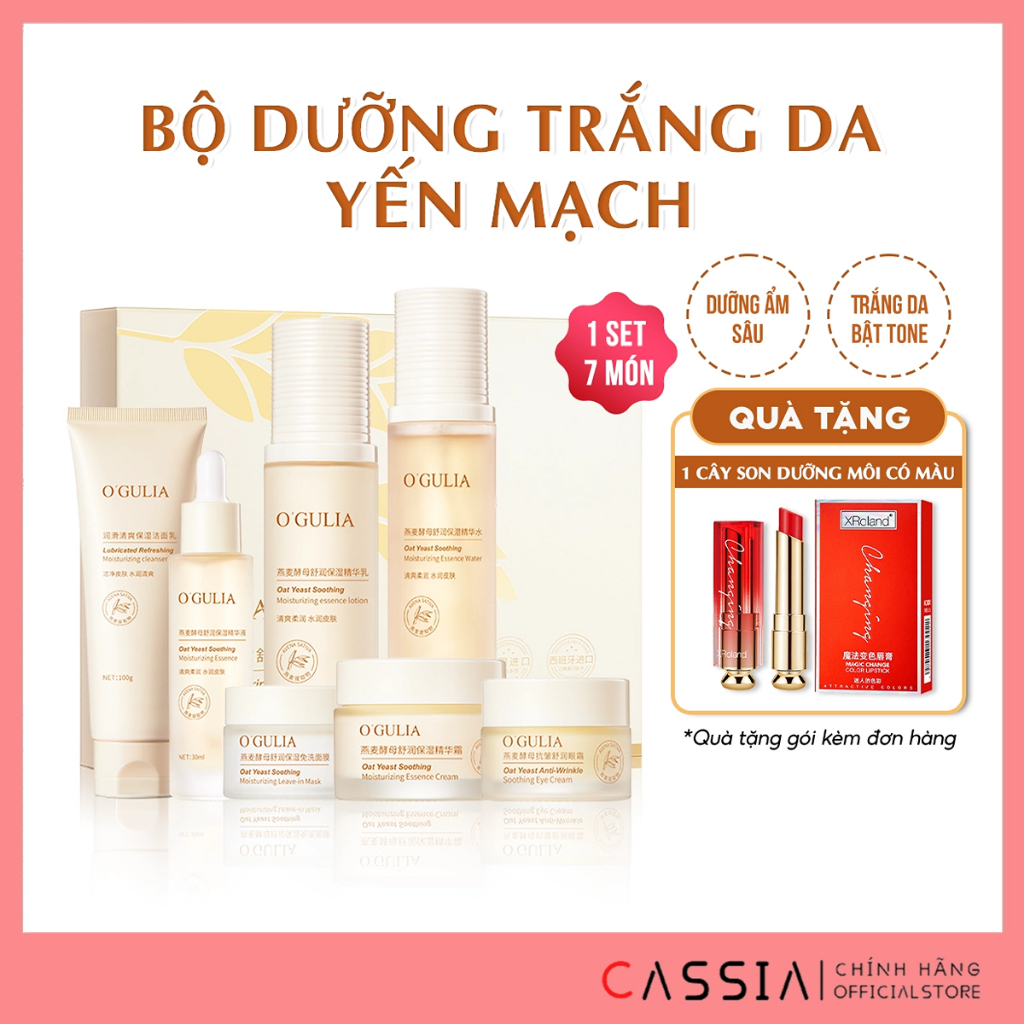 Bộ dưỡng da combo skincare chăm sóc da mặt ốc sên dưỡng ẩm săn mịn trắng da, Bộ mỹ phẩm nội địa Trung 6 món KAJIN