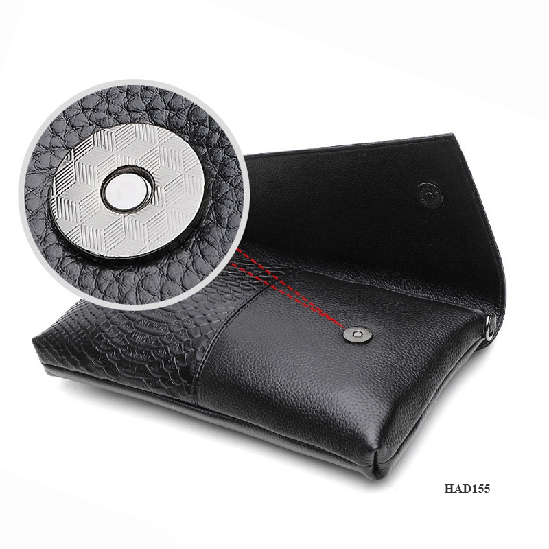 Samdo: Clutch nữ da thật cao cấp - Ví bóp cầm tay da bò chính hãng - dập vân sang trọng, đi choi dự tiệc HAD155