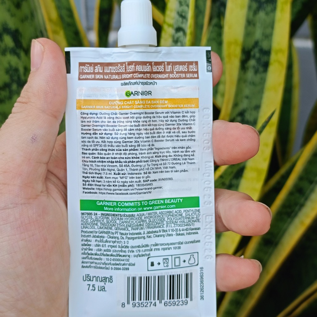 Dưỡng chất ban đêm Garnier 10% Vitamin C - Garnier Bright Complete Overnight Serum