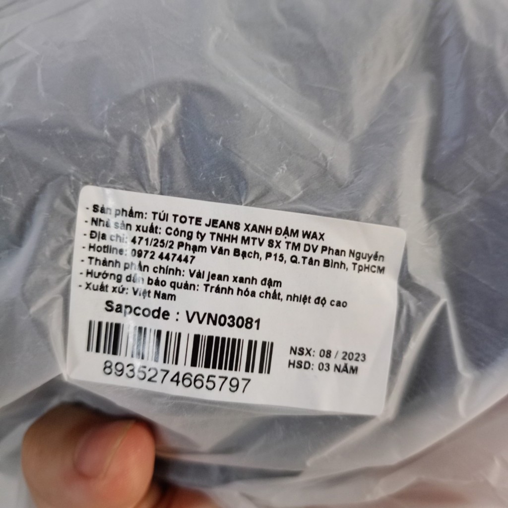 Túi Tole Jean mềm xanh đậm