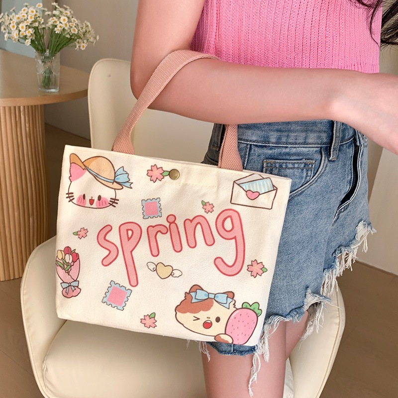 Túi tote vải đeo chéo có cúc bấm đi học đi chơi giá rẻ phong cách hàn quốc TT0 ZENX