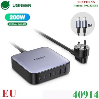 Củ sạc nhanh nexode 200w gan ii 6 cổng, usb type-c x4, usb type-a x2 ugreen 40914 chính hãng