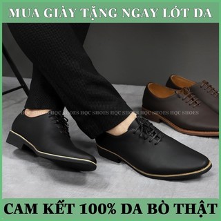Giày tây nam công sở da bò đế cao su phong cách trẻ trung lịch lãm HT036