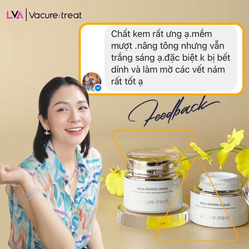 Kem Dưỡng Trắng Da Chuyên Sâu, Ngừa Thâm Nám Vacure:treat Mela Shining Cream 60g