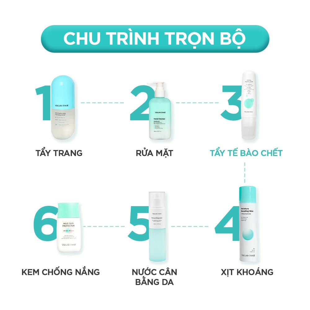 Tẩy Tế Bào Chết Dạng Sủi Bọt Có Chứa Men Vi Sinh Vaccure:treat Crystal Bubble Scrub 100ml