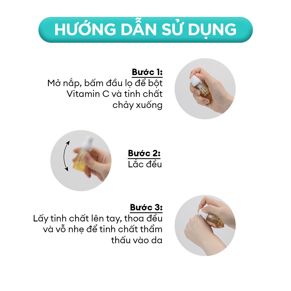 Tinh chất Vitamin C Tươi Giúp Sáng Da, Mờ Thâm Sạm Vacure:treat Pure C Ampoule 10ml