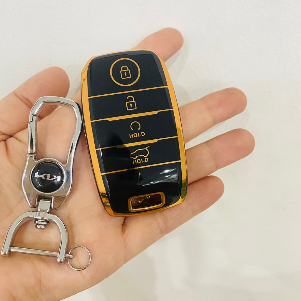 Ốp chìa khóa xe Kia K3, Cerato, Sorento, Seltos, Sonet, mẫu tráng gương + kèm móc treo