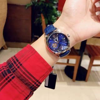 Đồng hồ Cơ cho nữ Orient RA- AG0018L10b dây da xanh mặt xanh đẹp như dải ngân hà lấp lánh