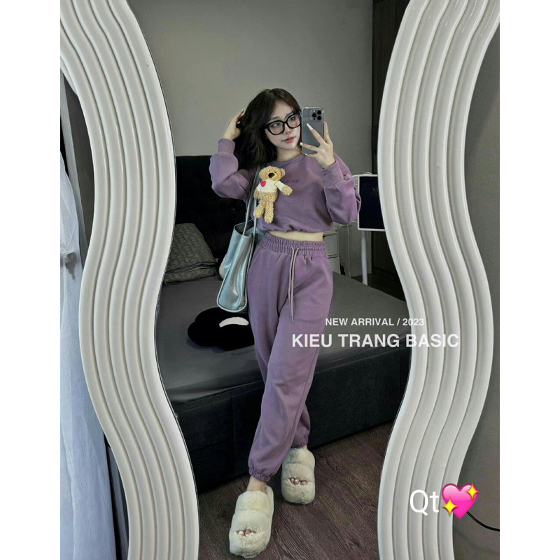 Set Bộ Nỉ 13De Marzo Kèm Gấu Kiều Trang Basic