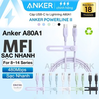Cáp sạc nhanh Anker 541 A80A1 0.9m /A80A2 1.8m Type C to L ,Bảo hành 12T