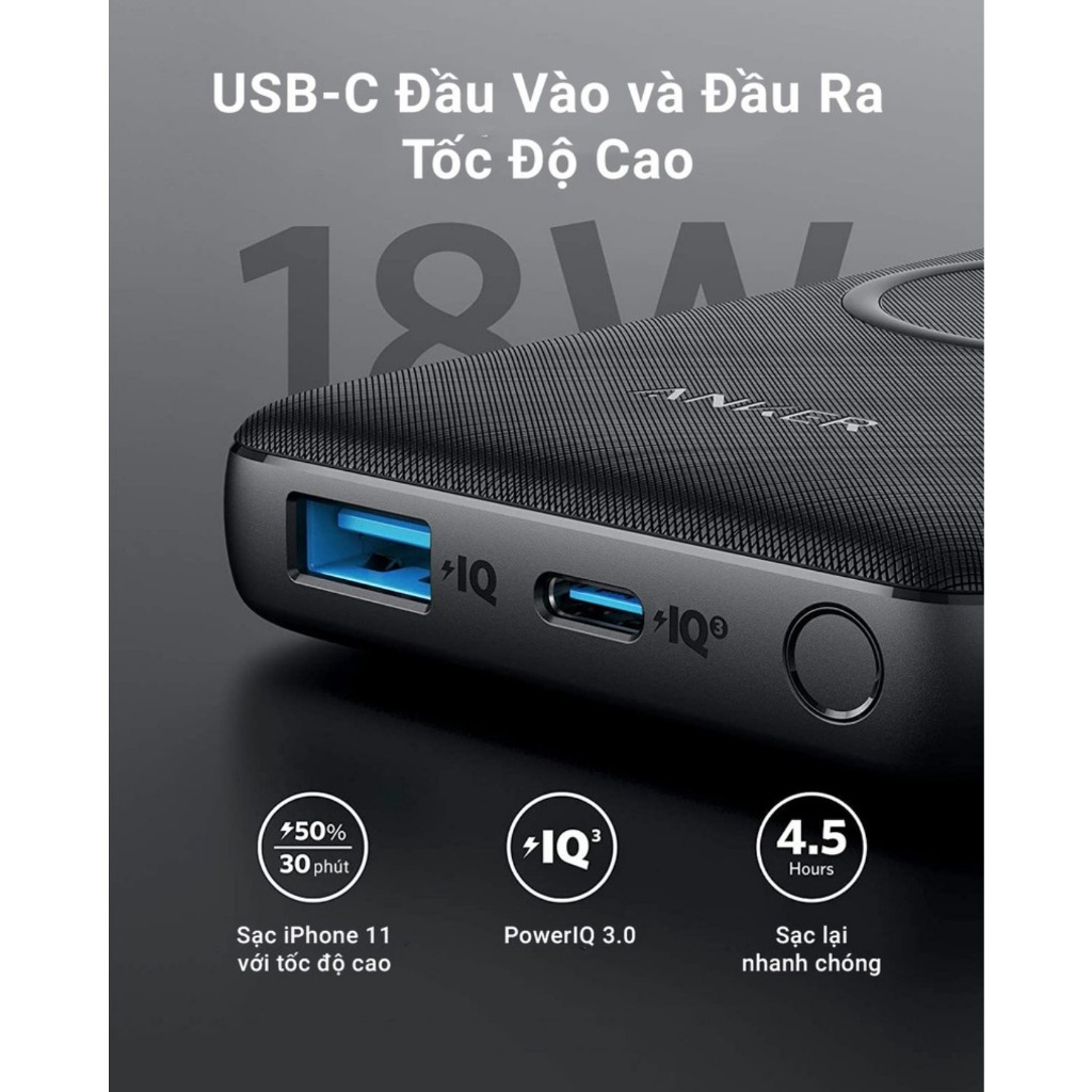 Pin Sạc Dự Phòng Anker A1245 PD 20W / A1617 10000mAh, A1617 Sạc không dây 10W/7.5W/5W,