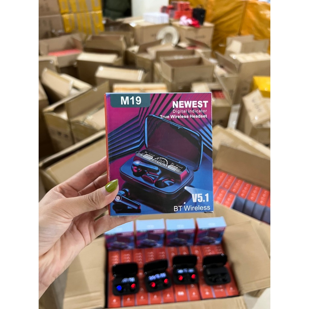 Tai Nghe Bluetooth M19 Phiên Bản Pro Nâng Cấp Pin Trâu, Nút Cảm Ứng, Màn Hình Led Gaming GONA_Official