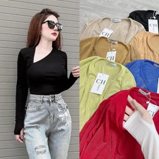 Áo Thun Nữ Tay Dài chất Thun Nhủ Khoét VAi