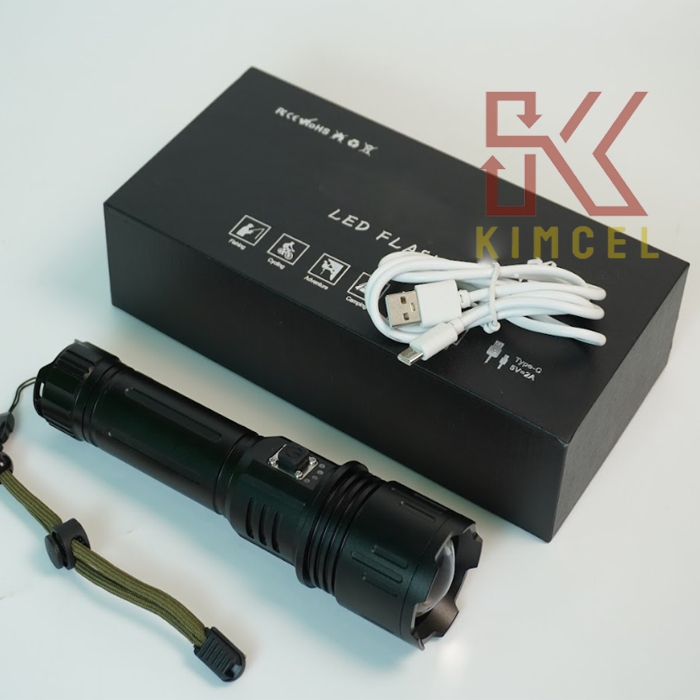 Đèn pin chiếu xa chống nước KC30 KIMCEL đèn sạc pin trâu
