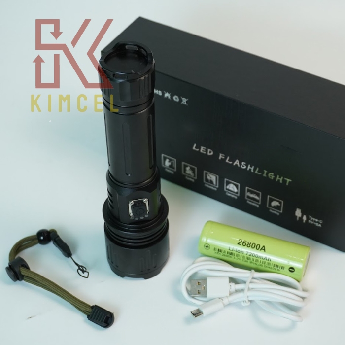 Đèn pin chiếu xa chống nước KC30 KIMCEL đèn sạc pin trâu