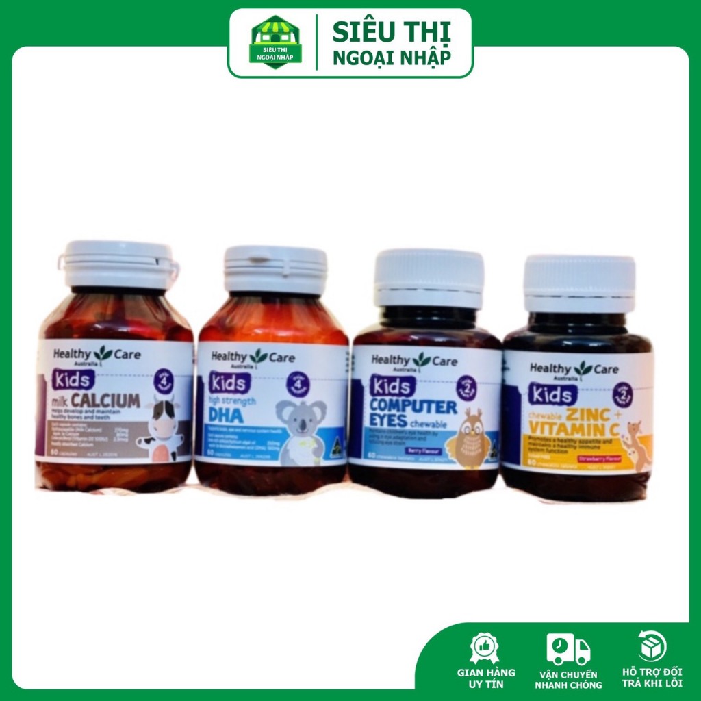 Bộ sản phẩm Healthy care dành cho bé - Kid Computer + Zinc + Dha + Canxi