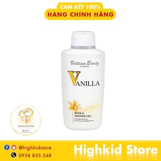 Sữa tắm bettina barty vanilla, 500 ml