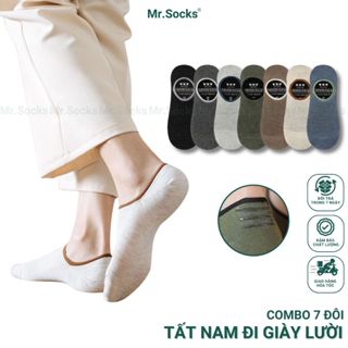  Combo 7 đôi tất đi giày lười nam Mr.Socks chống tuột gót chất liệu cotton êm chân khử mùi hôi tốt - MIA-1402-CB7 