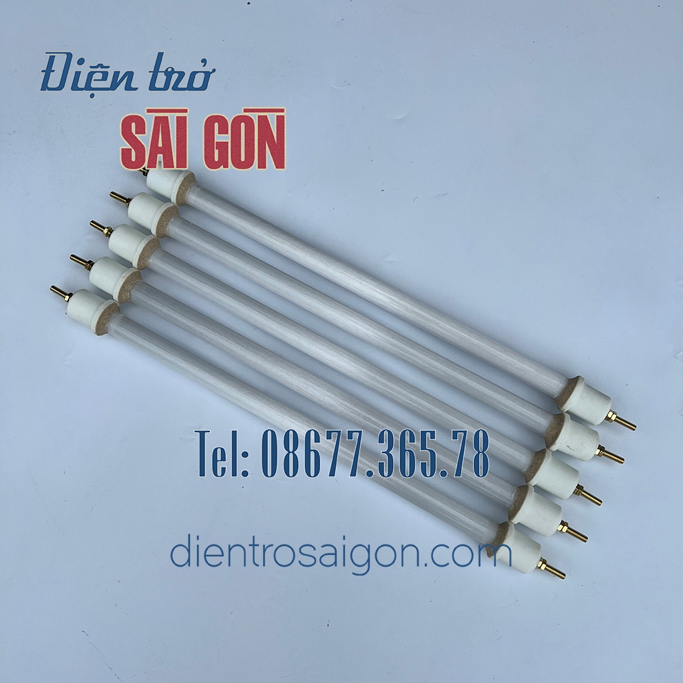 Bóng sấy sứ, bóng sấy thạch anh, điện trở ống thủy tinh phi 18 dài 30cm, 40cm, 50cm, 60cm