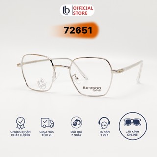 Gọng kính lục giác nam nữ LB Eyewear 72651 giả cận chống tia UV, chất liệu kim loại đeo nhẹ mặt thời trang