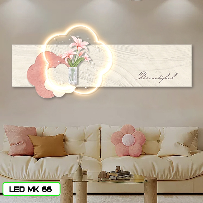 Tranh Tráng Gương Kết Hợp Mica Đèn Led Decor, Tranh treo phòng khách đẹp hiện đại ,Tranh treo đầu giường phòng ngủ