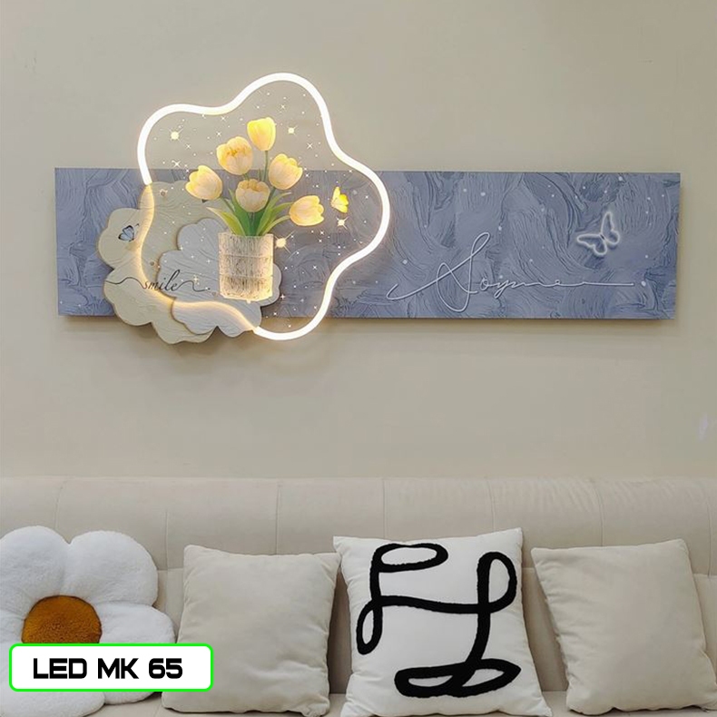 Tranh Tráng Gương Kết Hợp Mica Đèn Led Decor, Tranh treo phòng khách đẹp hiện đại ,Tranh treo đầu giường phòng ngủ