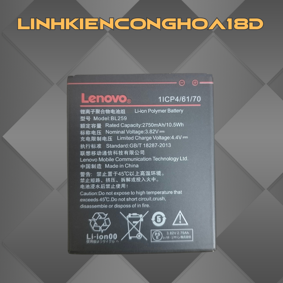 Pin điện thoại Lenovo BL259 2750mAH hàng new