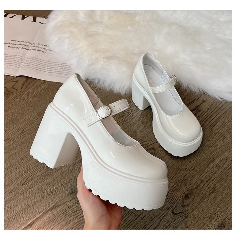 Giày lolita đế cao 9cm siêu xinh đủ size 2 màu )