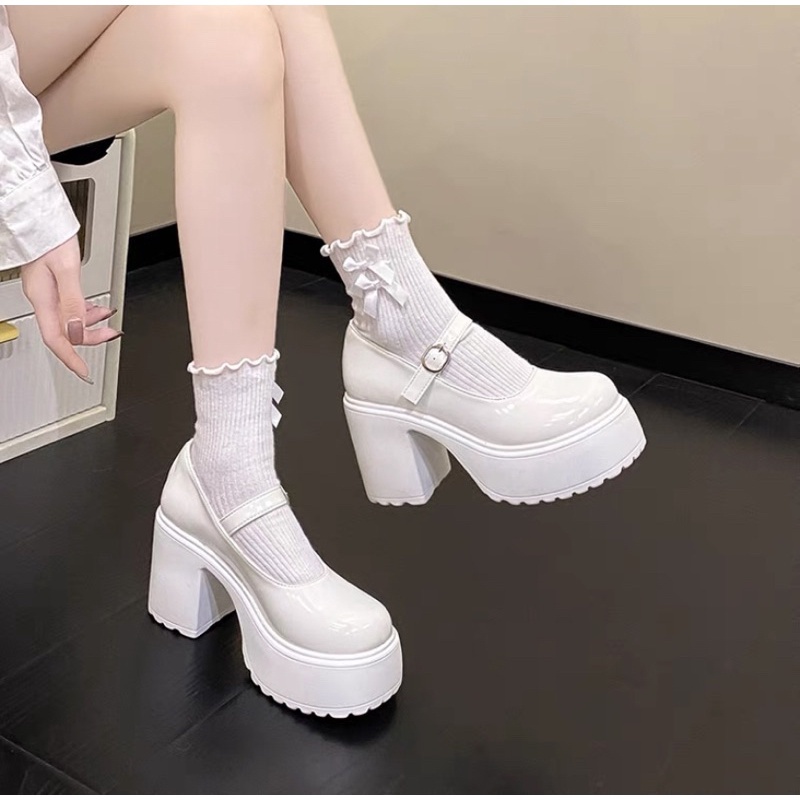 Giày lolita đế cao 9cm siêu xinh đủ size 2 màu )