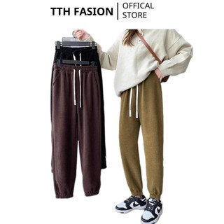 Quần jogger nữ thể thao nhung tăm, Quần jogger nữ unisex, Quân boom nhung tăm năng động