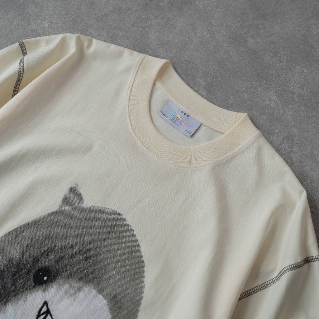 Áo Thun Tay Lỡ Unisex Local Brand FUNT STUFFED SHARK -BE WARMGREY,Áo Phông Nam Nữ Chất Cotton Phong Cách Hàn Quốc.