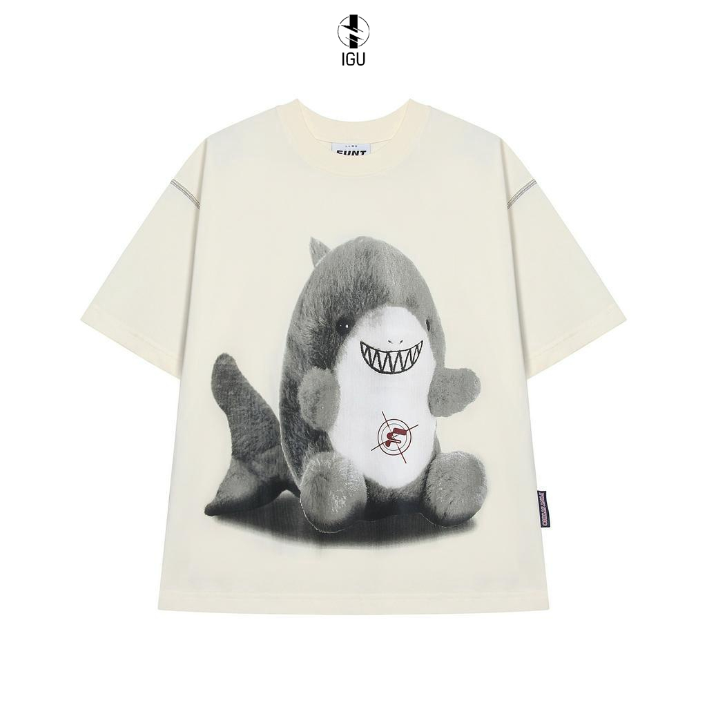 Áo Thun Tay Lỡ Unisex Local Brand FUNT STUFFED SHARK -BE WARMGREY,Áo Phông Nam Nữ Chất Cotton Phong Cách Hàn Quốc.