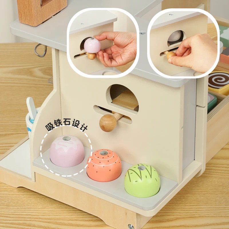 Bộ đồ chơi quầy kem bằng gỗ cho Bé