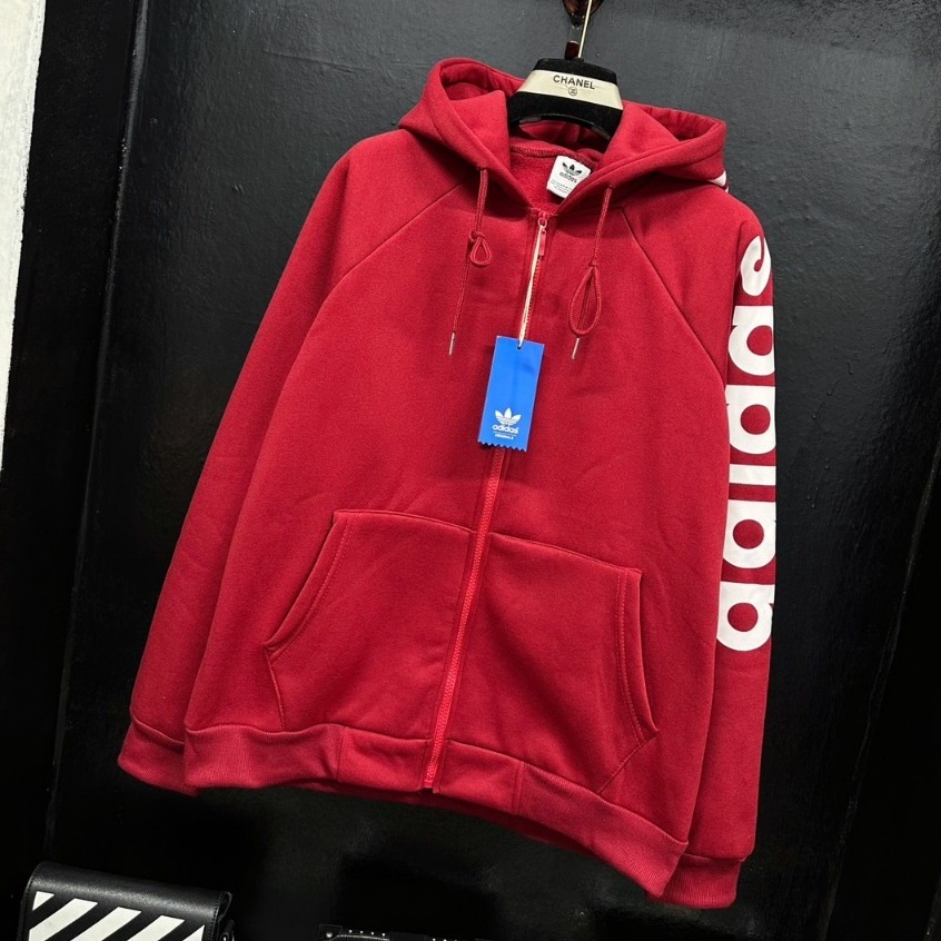 Áo Khoác Hoodie khóa adi.das Họa Tiết INn Chữ Sắc Nét , Áo Hoodie khóa Chất Liệu Vải Nỉ Siêu Hot 2023