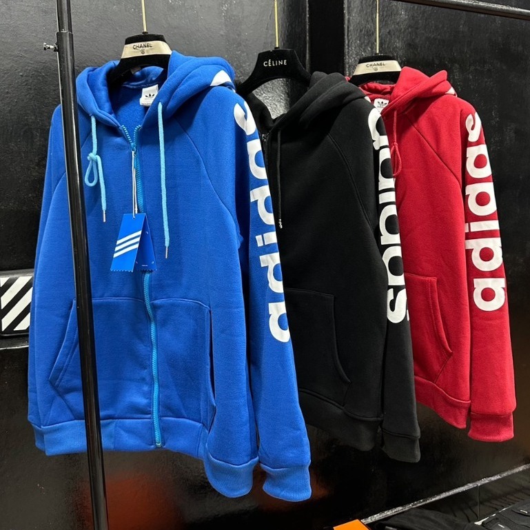 Áo Khoác Hoodie khóa adi.das Họa Tiết INn Chữ Sắc Nét , Áo Hoodie khóa Chất Liệu Vải Nỉ Siêu Hot 2023