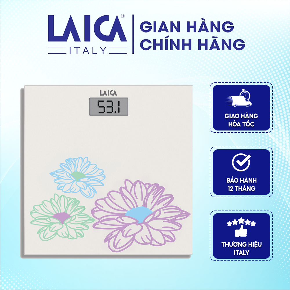 Cân điện tử Laica PS1052 Họa tiết hoa