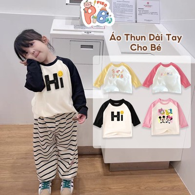 Áo Thun Cho Bé Gái Dài Tay ADT02 In Hình Vải Cotton Mềm Mịn -  BabyBoo PiBo Store-T2